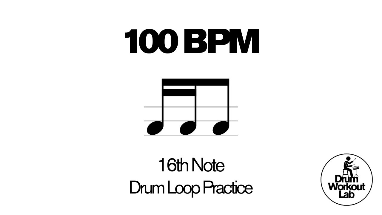 16th Note Drum Exercise | 1 e & | 100 BPM | Drum Loop