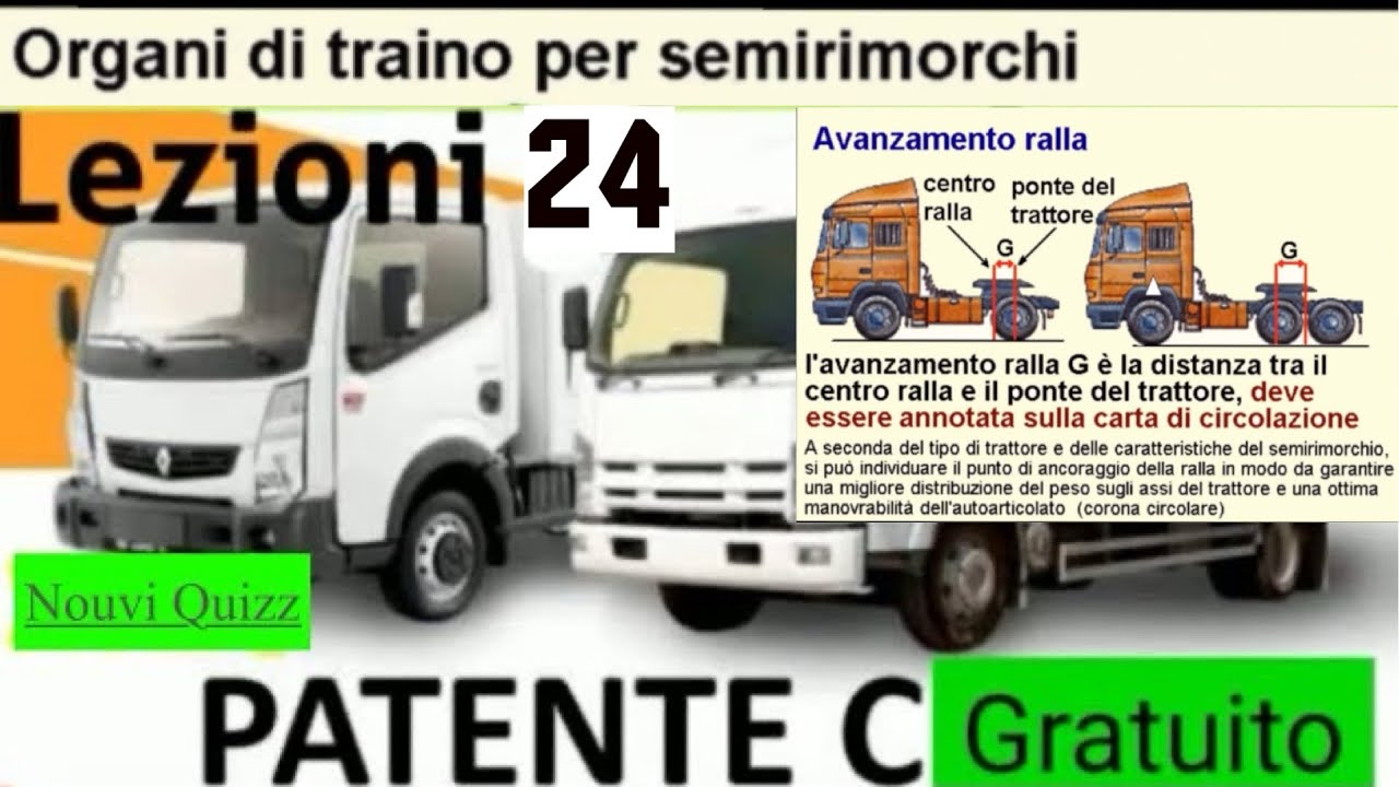 Patente C lezioni 24 Gratuito | Patente C c1 Nouvi Quizz | Avanzamento Ralla