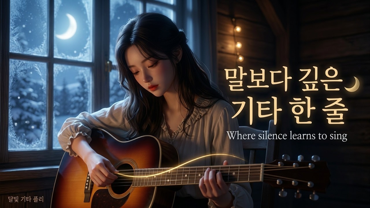 겨울이 끝나는 밤, 기타 한 줄 | 달빛 기타 플레이리스트 🌙 어쿠스틱 핑거피킹 연주곡 모음  혼자인 밤에 듣는 기타 연주 🌙 공부할 때 / 잠들기 전 / 힐링 | 달빛 기타 플리