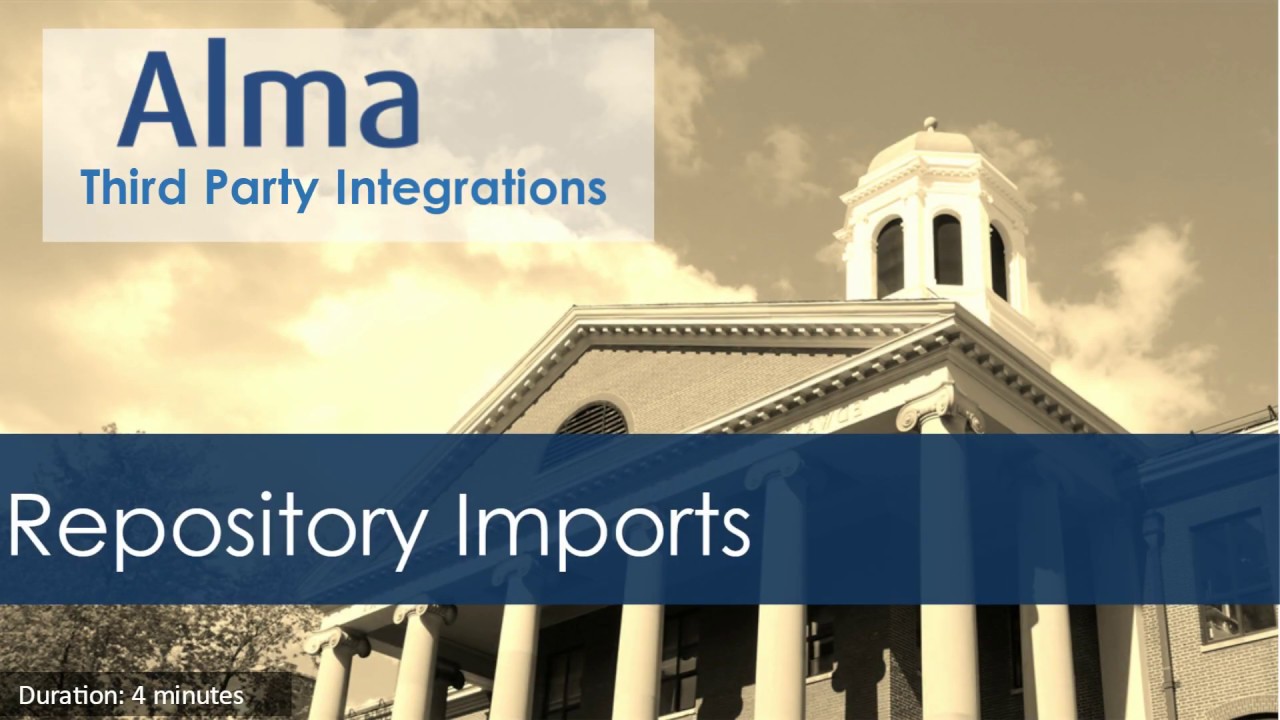 Alma Integrations: Repository Imports