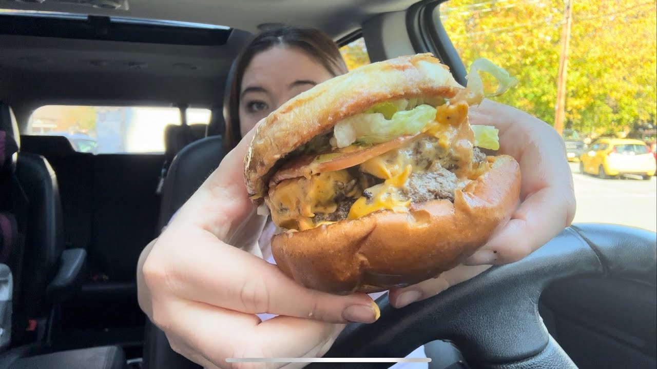 DOUBLE SMASH BURGER, ONION RING MUKBANG