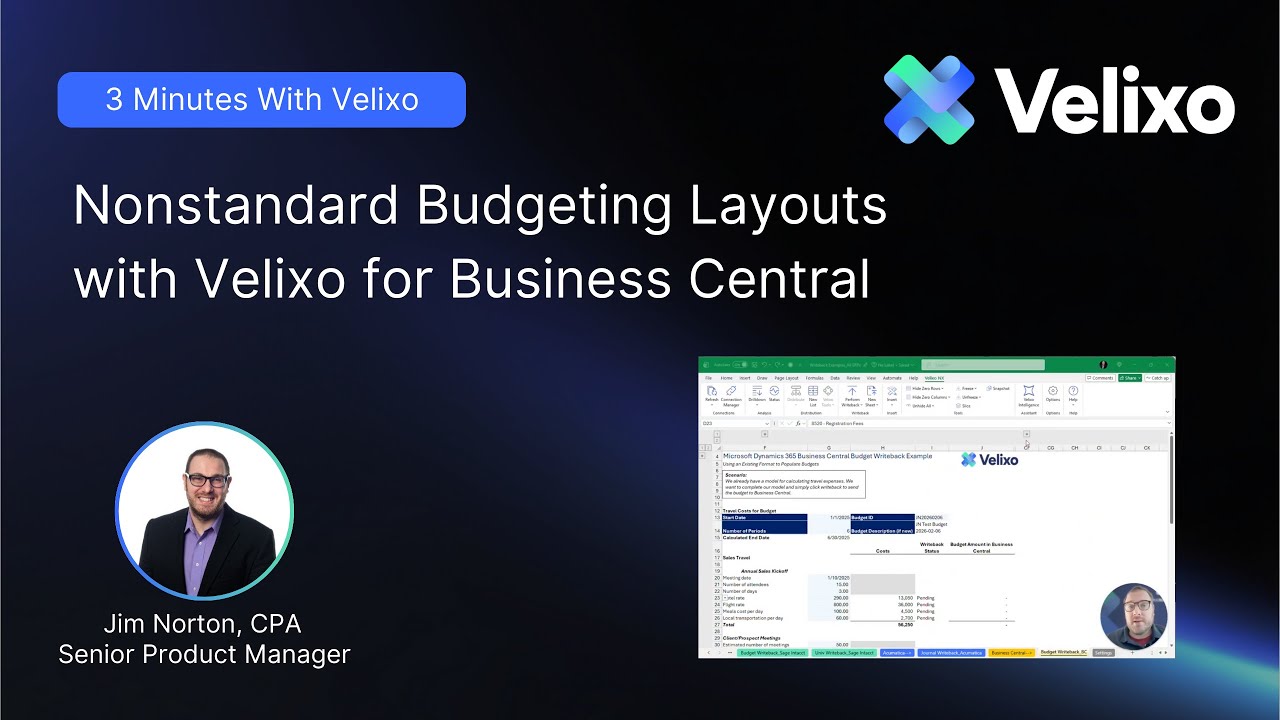Nonstandard Budgeting Layouts with Velixo for Business Central