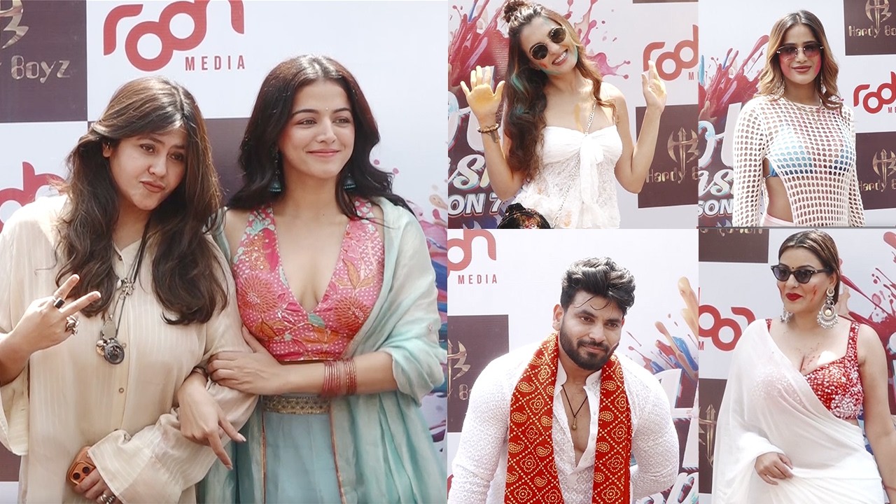 Ekta Kapoor, Wamika Gabbi, Shiv Thakre, Poonam Pandey Attend Holi Splash At Inorbit Mall