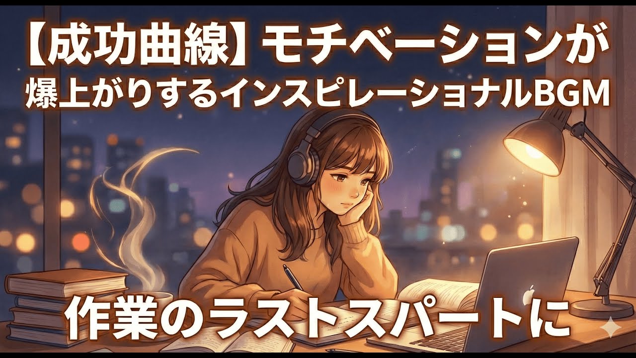 【成功曲線】モチベーションが爆上がりするインスピレーショナルBGM／作業のラストスパートに