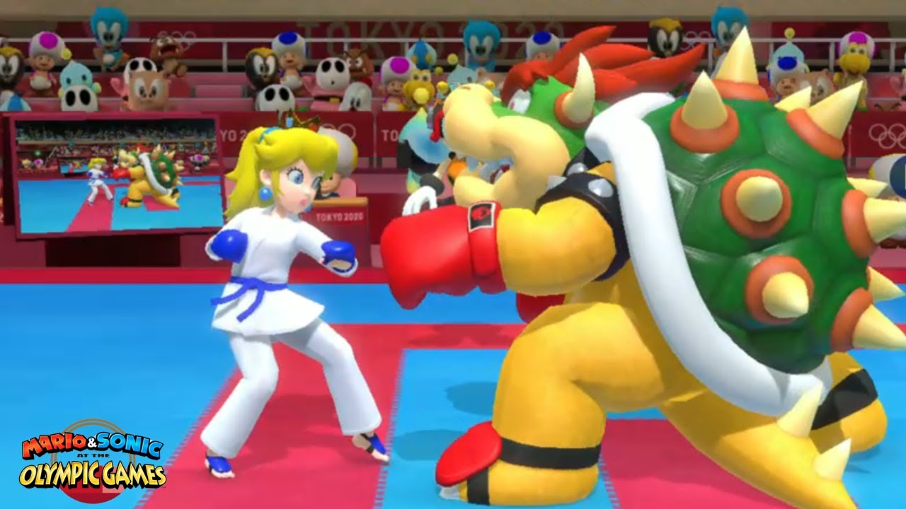 Mario & Sonic At The Olympic Games Tokyo 2020 Karate Gameplay Peach VS CPU Hard Karate - Kumite