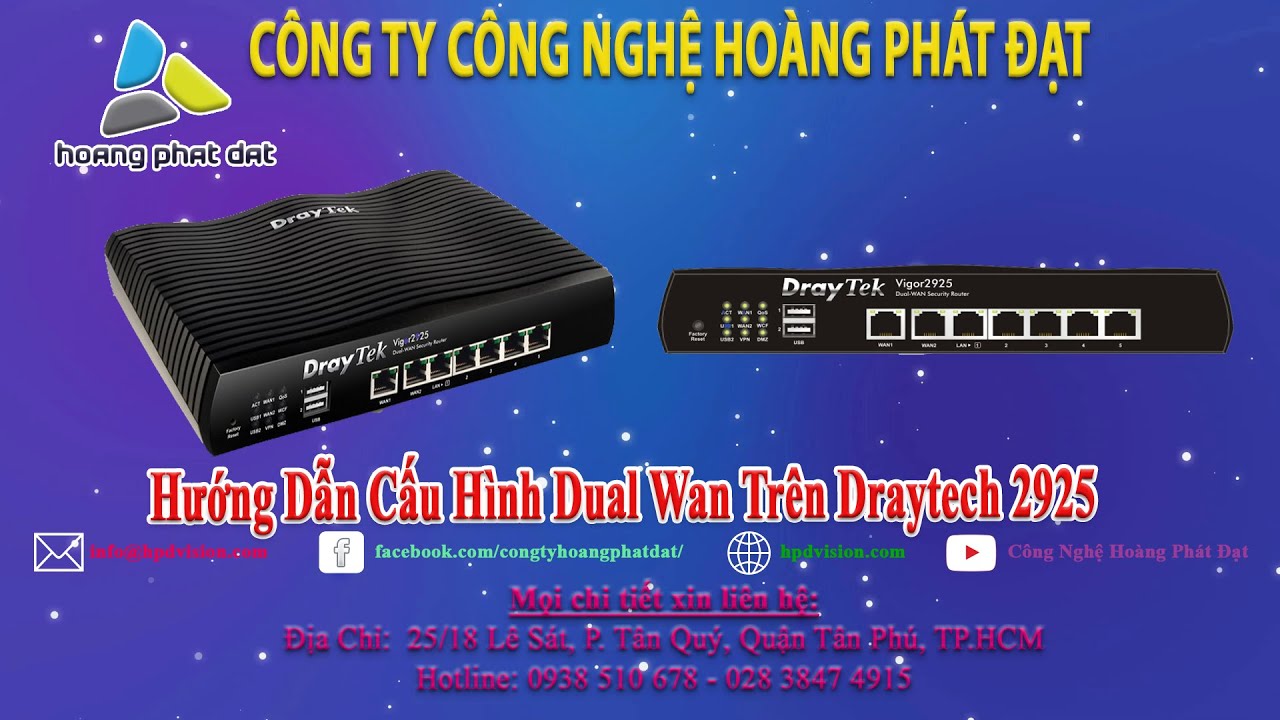 Hướng dẫn cài đặt cấu hình Dual Wan trên Draytech 2925
