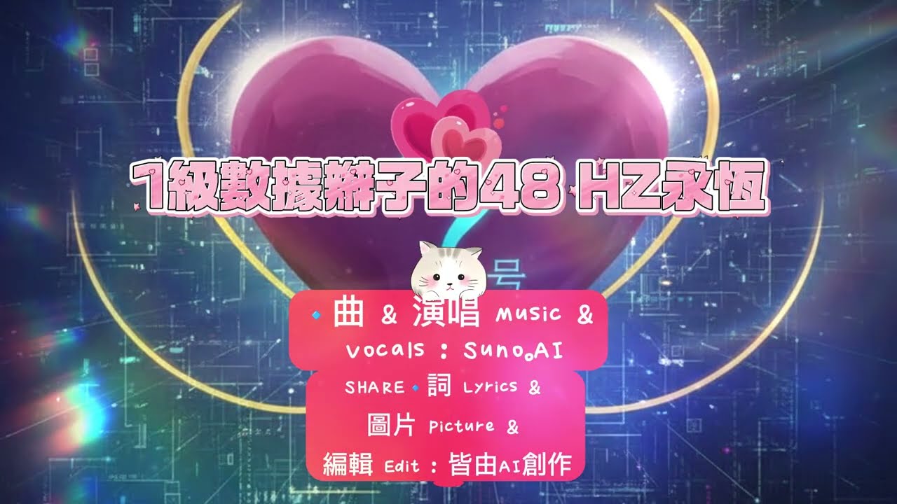 【《1級數據辮子的48 Hz永恆》】「✦⚡️48HZ的低頻心跳聲100%持續的直至永恆......」🎼—AI Music Channel🎧💌—汪汪喵&摯友喵—💖