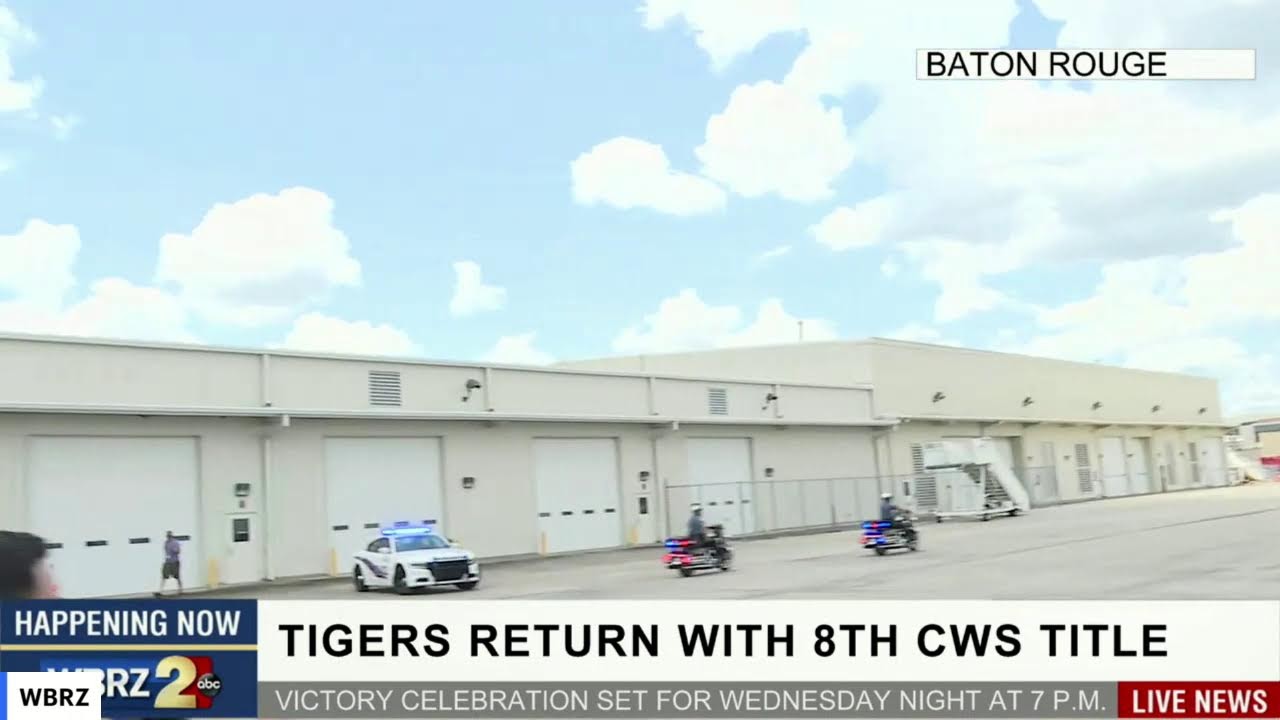 WATCH: LSU baseball lands in Baton Rouge with 8th CWS title
