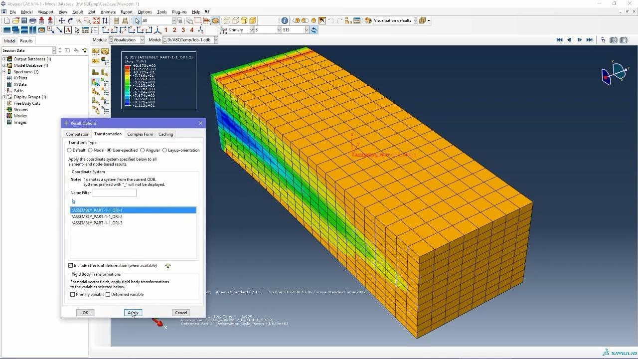 Modeling of composite structures with 3D elements in ABAQUS