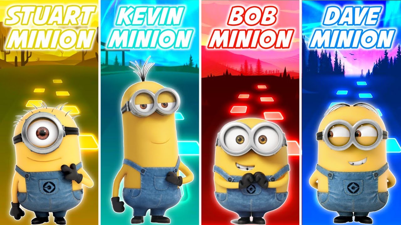 Minions - Stuart vs Kevin vs Bob vs Dave | Tiles Hop EDM Rush