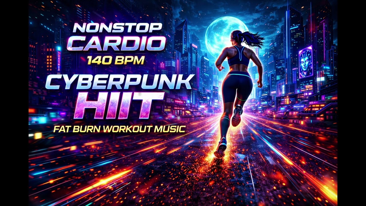 NONSTOP CARDIO (140 BPM) | Cyberpunk HIIT — Fat Burn Workout Music (Vol. 20