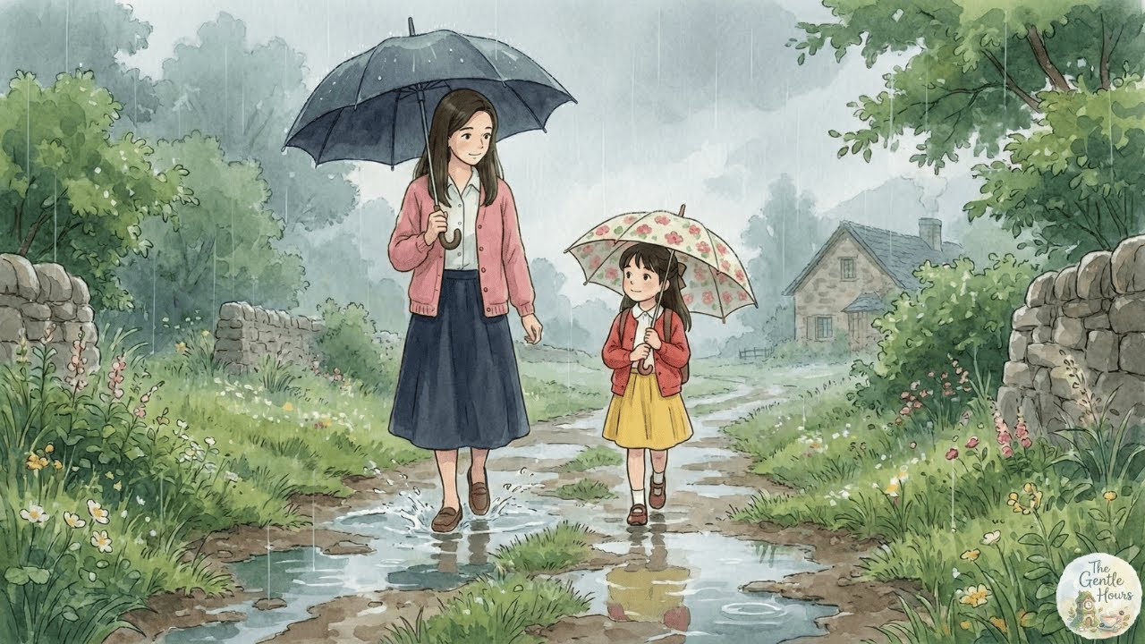 A Rainy Day With a Teacher & Her Daughter | Cozy Ghibli-Style Video