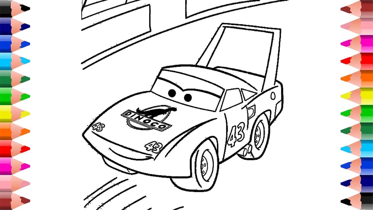 How to draw Dinoco car easy - Drawing disney pixar cars
