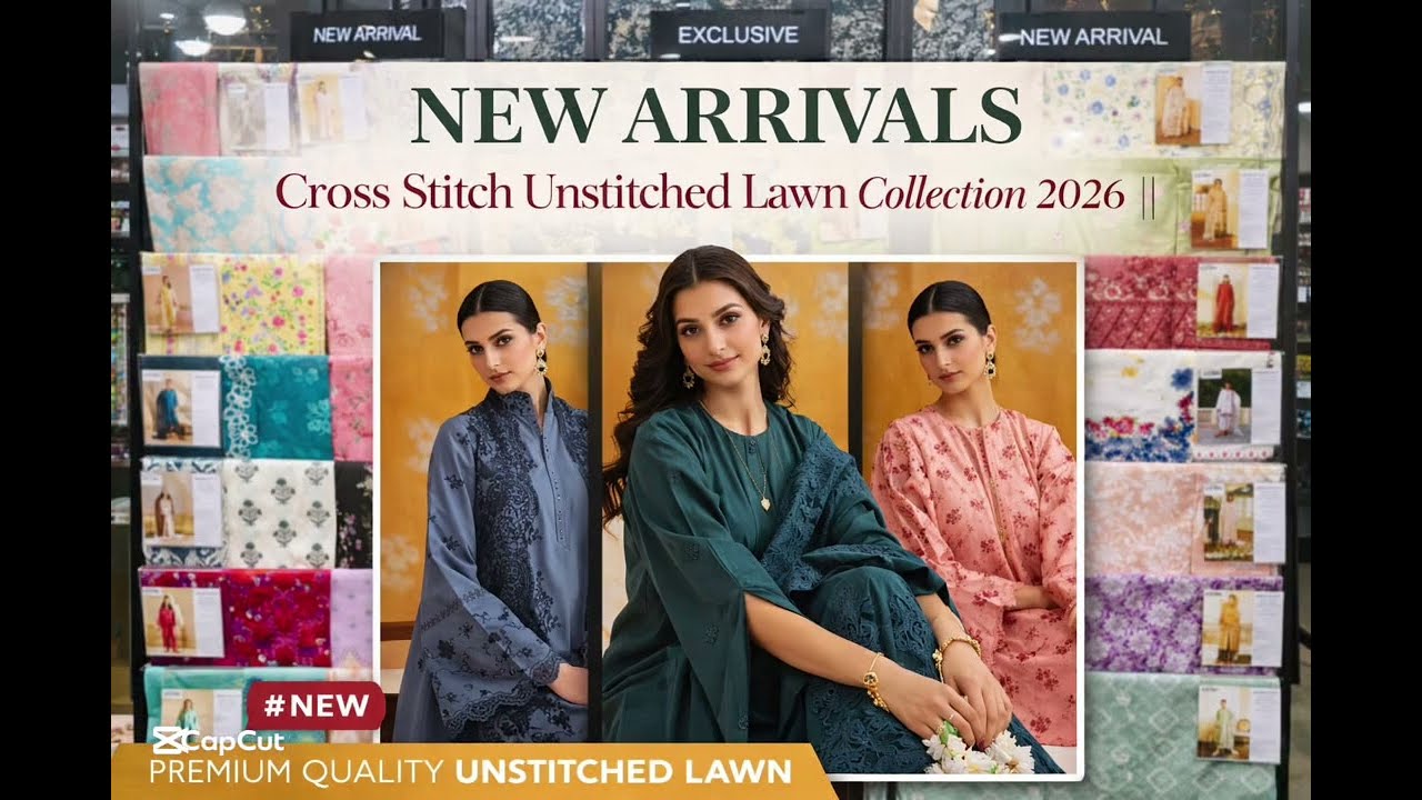 Cross stitch ￼ Chikankari collection || And new Arrivals 2026 || lawn sammer Collection #dress