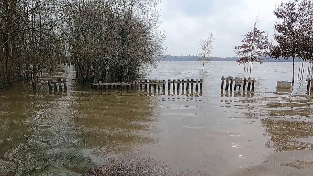 Lac de Maine à Angers pendant la crue de février2021