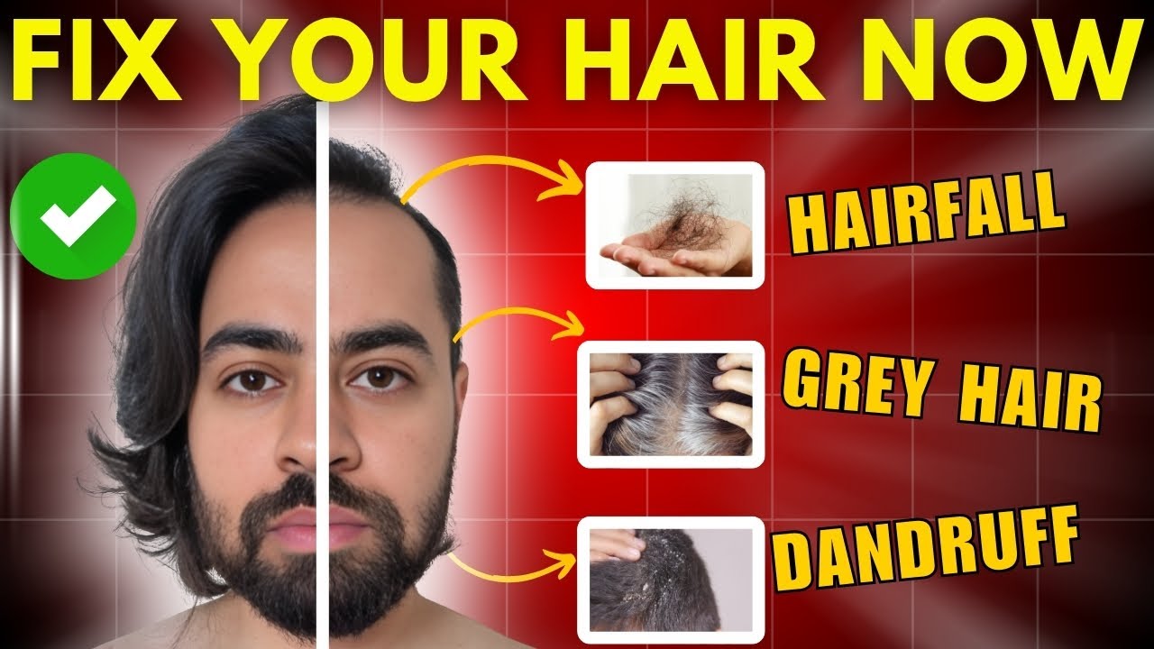 Hairfall + Dandruff + Grey Hair? Full Hair Care Routine For Men!