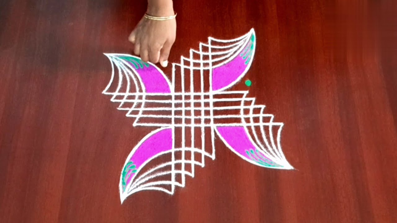 4 dots simple & easy margazhi padi kolam # easy rangoli # muggulu design # beautiful rangoli