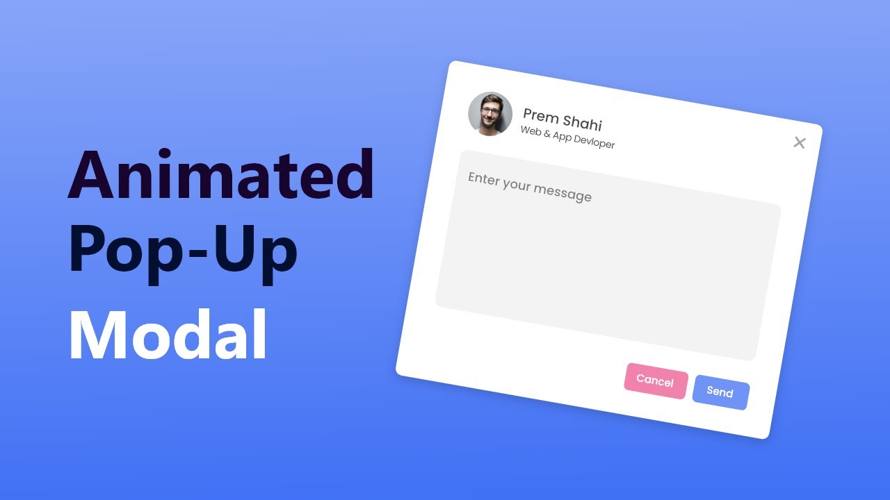 Animated Popup Modal Box in HTML CSS & JavaScript