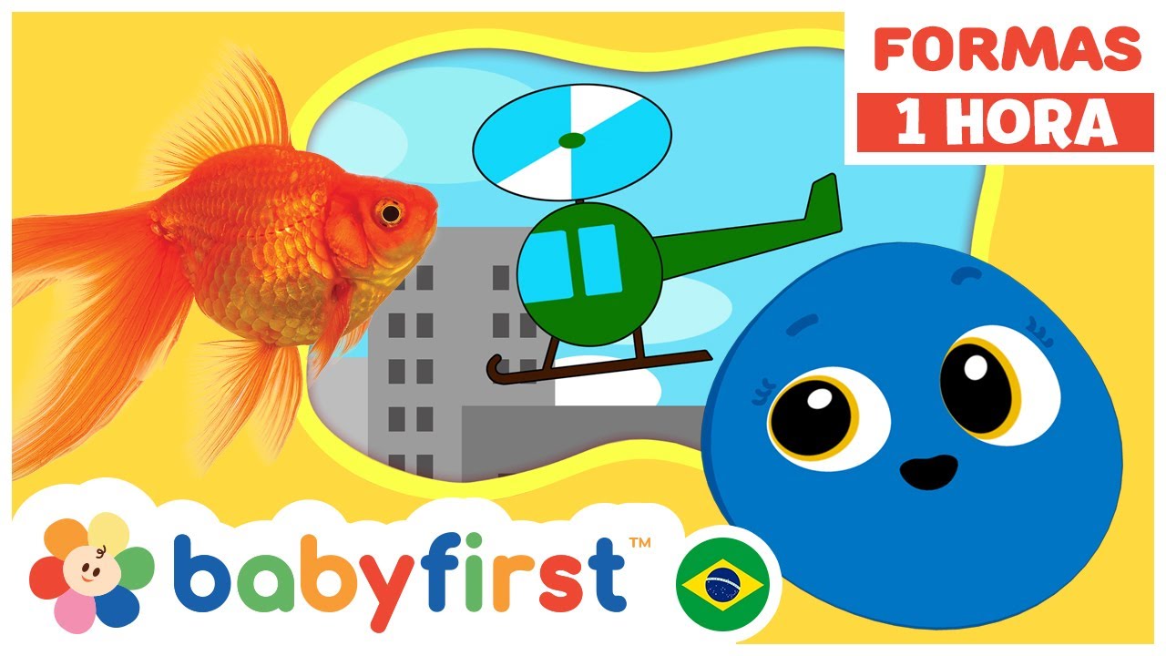 Desenhos educativos em portugues | Aprenda formas geométricas | Peixe | Helicóptero | Baby First TV