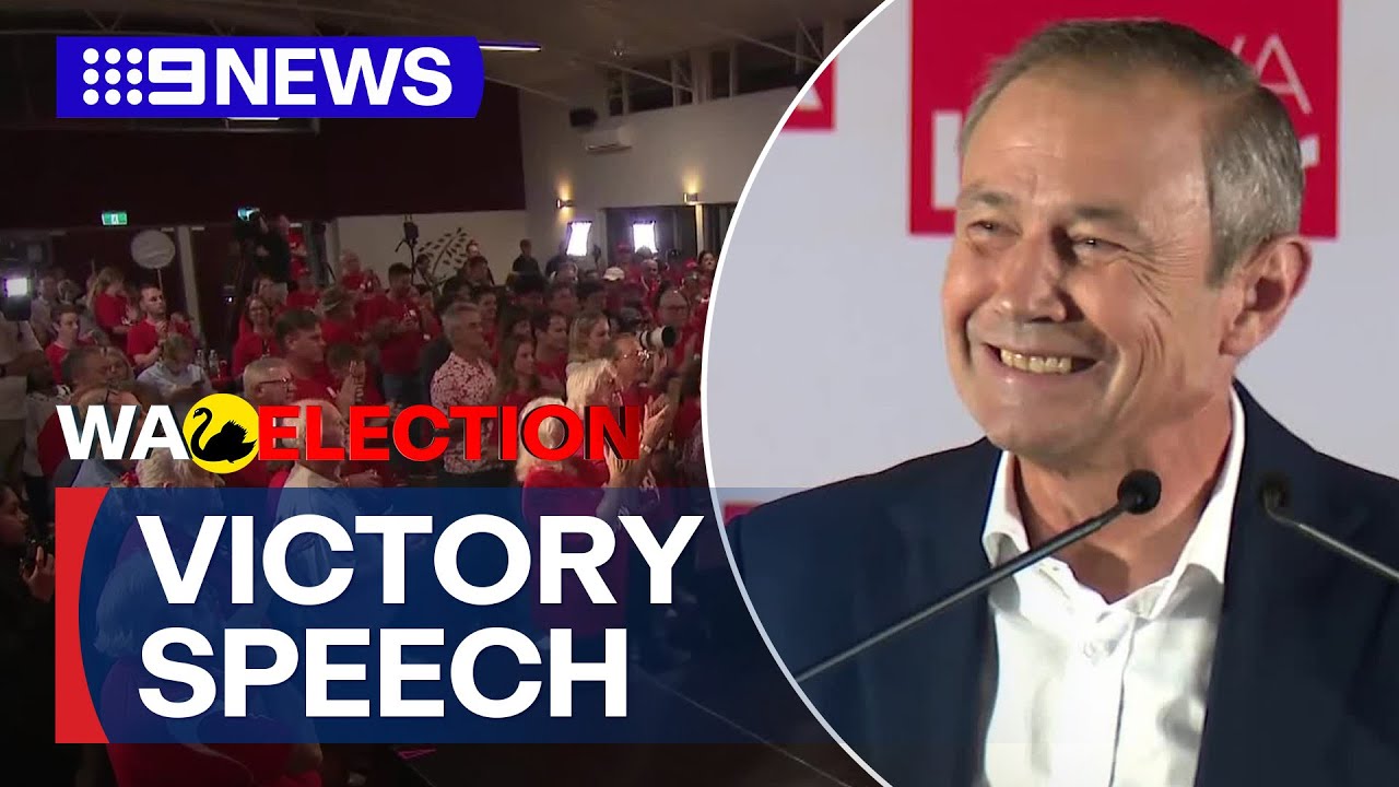 IN FULL: Premier Roger Cook's WA Election victory speech | 9 News Australia