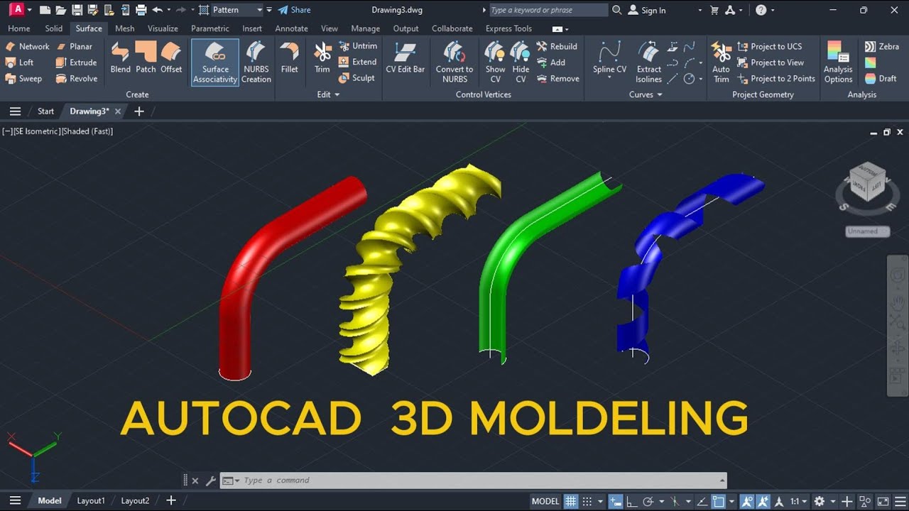 AutoCAD 3D Sweep Masterclass | Twist, Multi-Profiles, Paths & Surface Creation