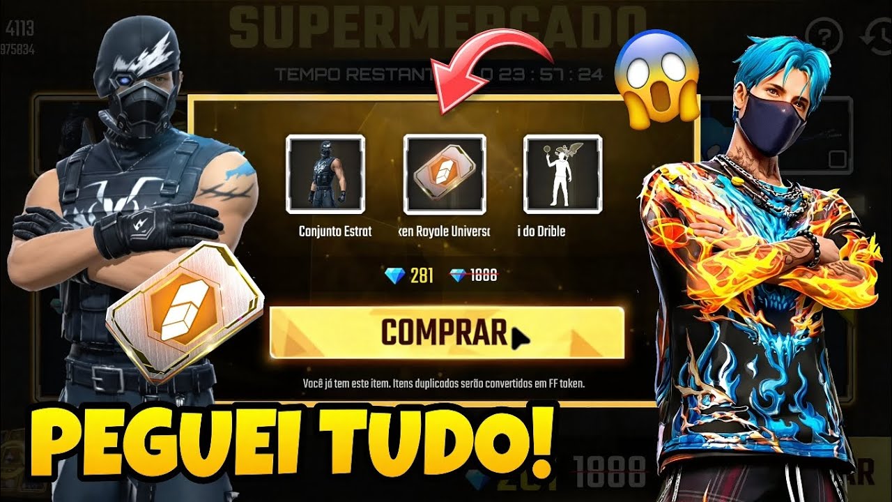 PEGUEI TUDO! EVENTO SUPERMERCADO FREE FIRE, TROCA NICK FF, NOVO EVENTO - NOVIDADES FREE FIRE