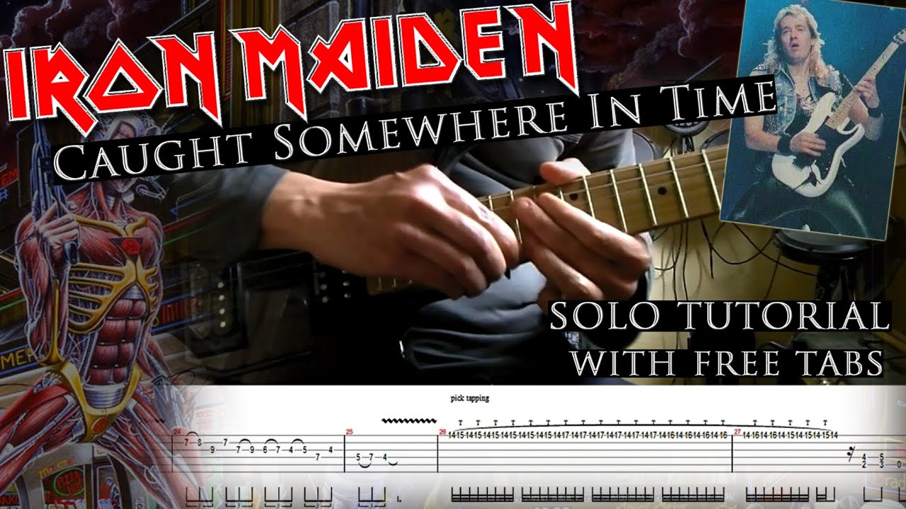 How to play Adrian Smith's solos #9 Caught Somewhere In Time (with tablatures and backing tracks)