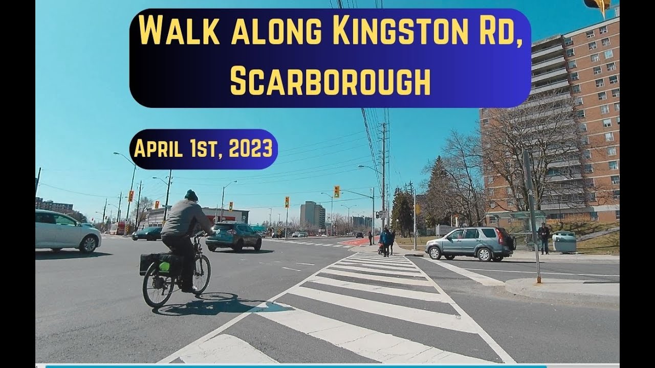 Walk along Kingston Rd, Scarborough, Ontario April 1st, 2023 (4K)