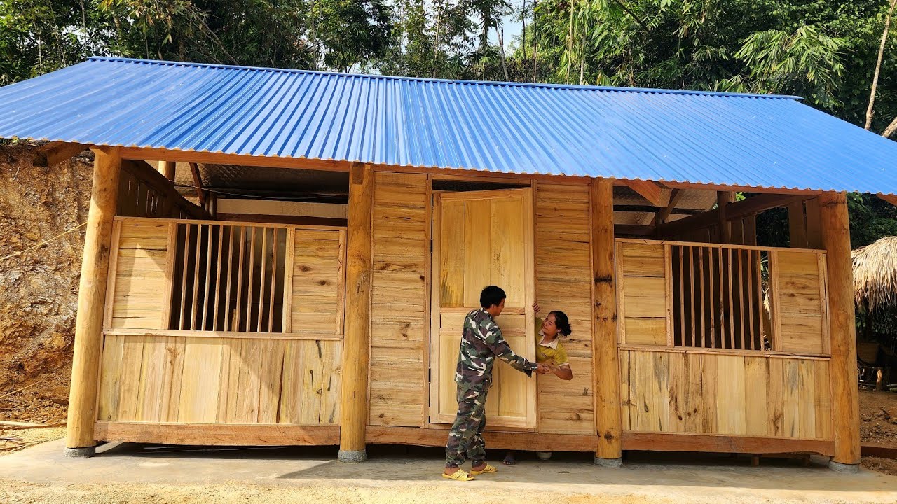 90% of the wooden house has been completed. Sweet words from her husband