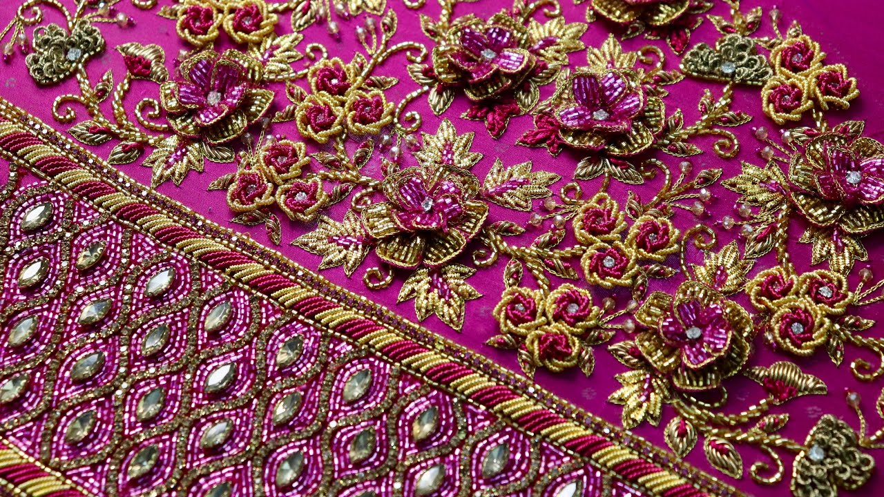 3D Bridal Blouse Embroidery 