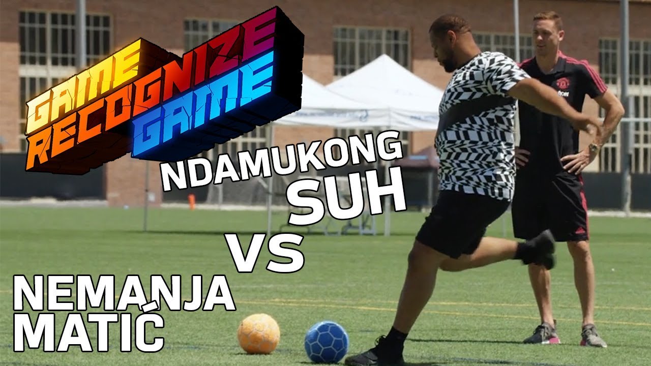 Ndamukong Suh vs. Nemanja Matić in a Kicking & Tackling Skills Competition | Game Recognize Game
