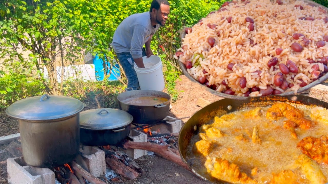 Jamaica Sunrise TV: готовим на свадьбу: суп из козлятины с рисом и горохом, жареная курица Джерк,...