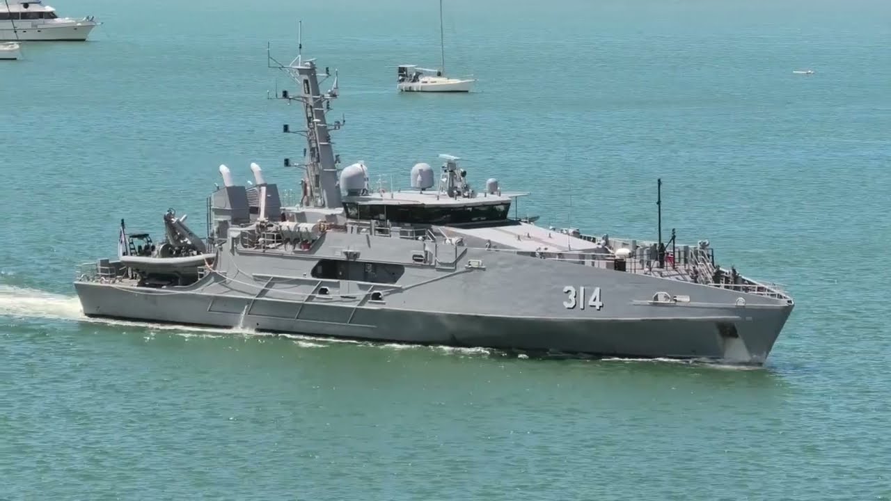 ADV Cape Otway, Australian Border Force Patrol Vessel, Entering Cairns Harbour on 9 Aug 2024.