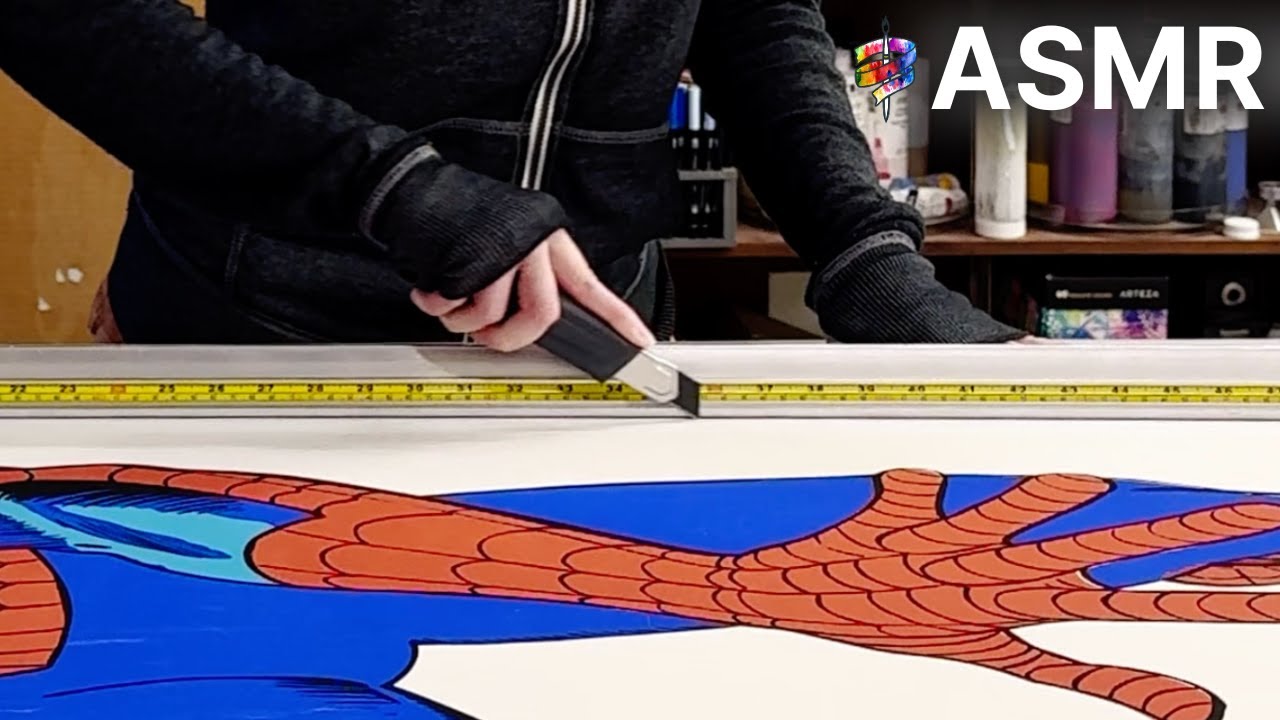 ASMR | Satisfying Slices: Cutting Canvas & Trimming Poster Margins