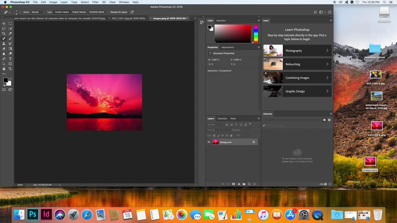 Editing out a watermark in Photoshop
