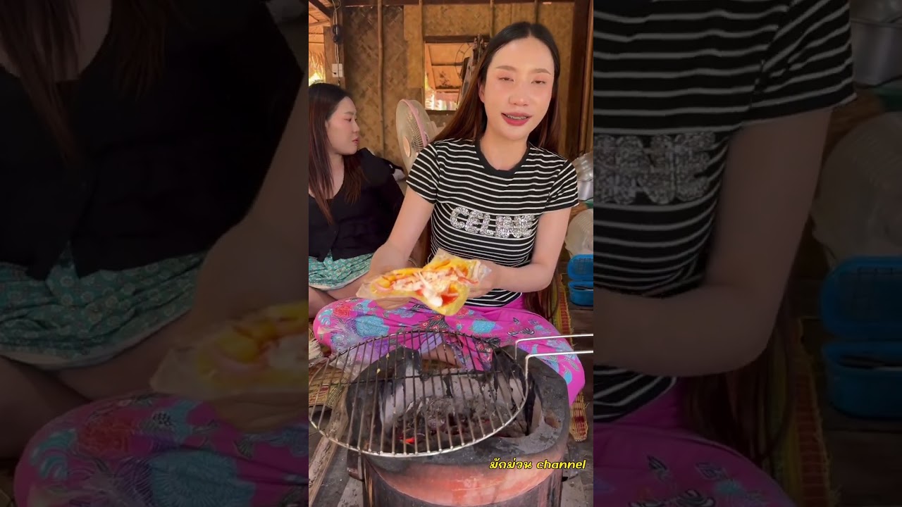 สองสาวลาว ทำพิซซ่าเวียดนามที่น่าออร่อยมาก