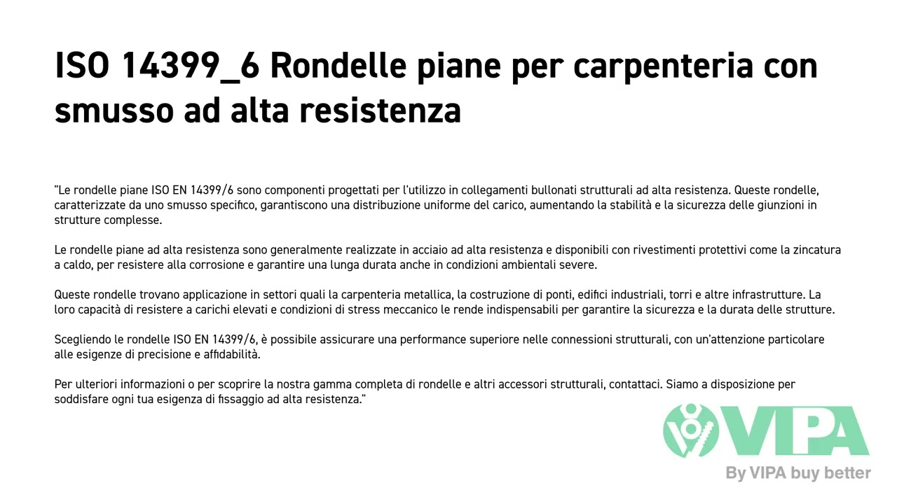 ISO 14399_6 Rondelle piane per carpenteria con smusso ad alta resistenza