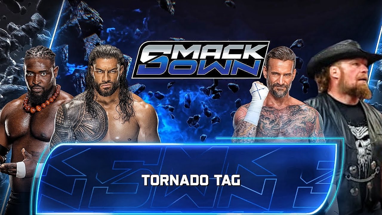 Roman Reigns And Oba Femi Vs CM Punk And Brock Lesnar - Tag Team Match At WWE Smackdown