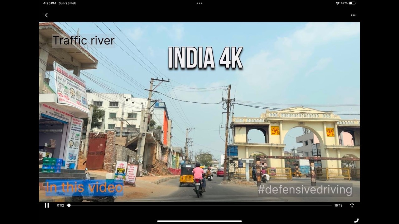 4K DRIVE TOUR - everyday India - traffic sounds