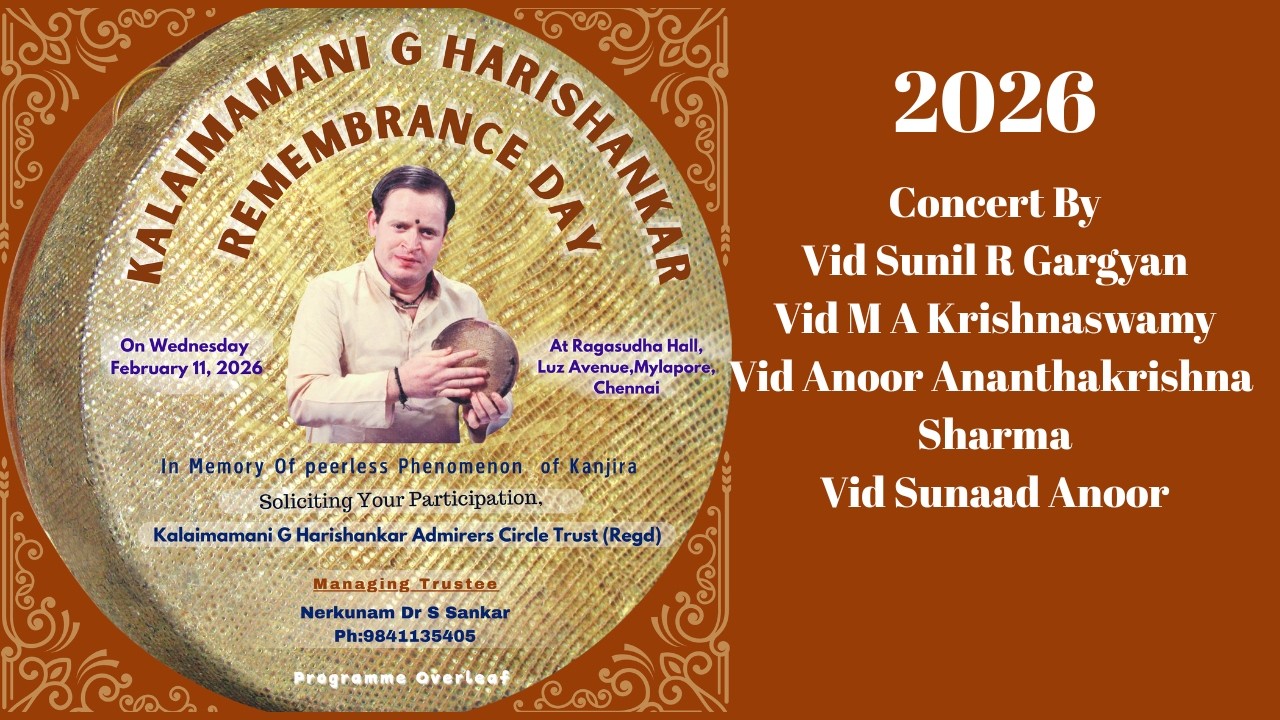 Kalamamani G Harishankar  Remembrance Day 2026 - Concert By Vid Sunil R Gargyan