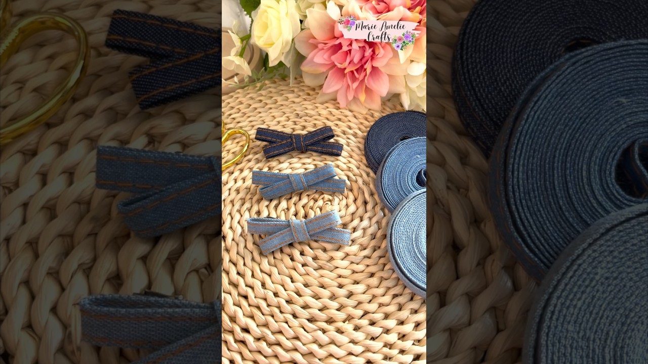 💙✨DIY Denim Bows you can SELL #hairaccessories #hairbows #bow #craft #diy #diycraft #shorts #short