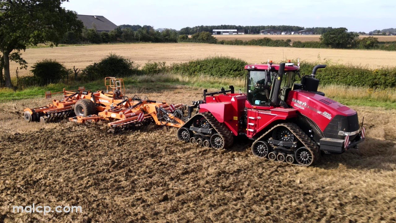 4Kᵁᴴᴰ Case IH Quadtrac 580 & Great Plains Simba SLD 600 6.0m cultivating stubble - Part 2.