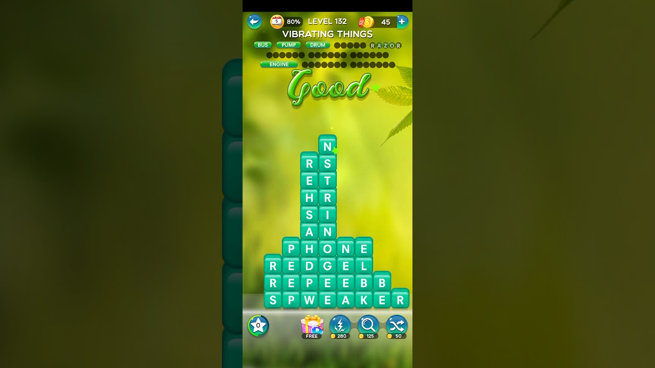 Word Crush Level 132 | Word Crush Vibrating Things