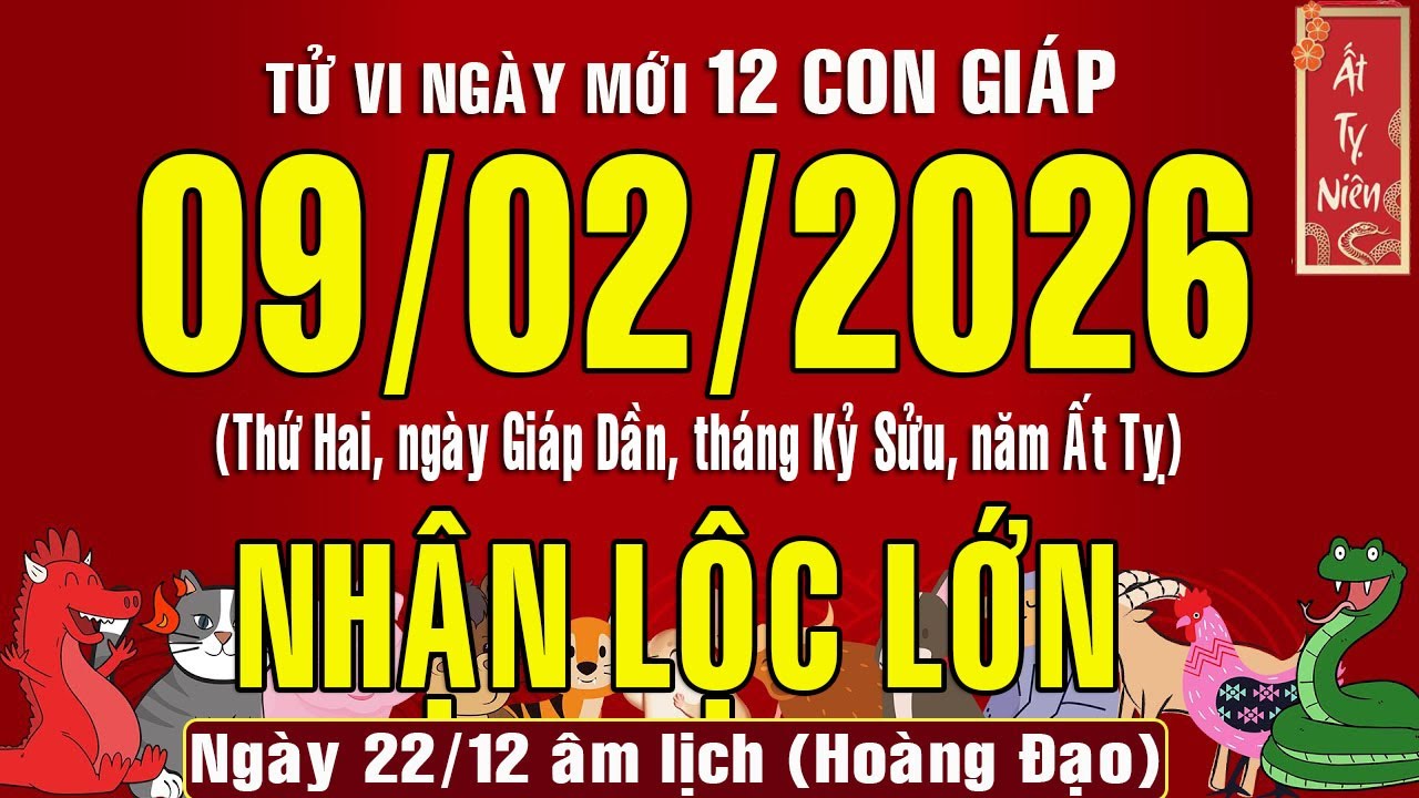 Tử vi ngày mới, Thứ Hai (9/2/2026) của 12 con giáp, chuẩn xác #tuvingay #doanvanbau