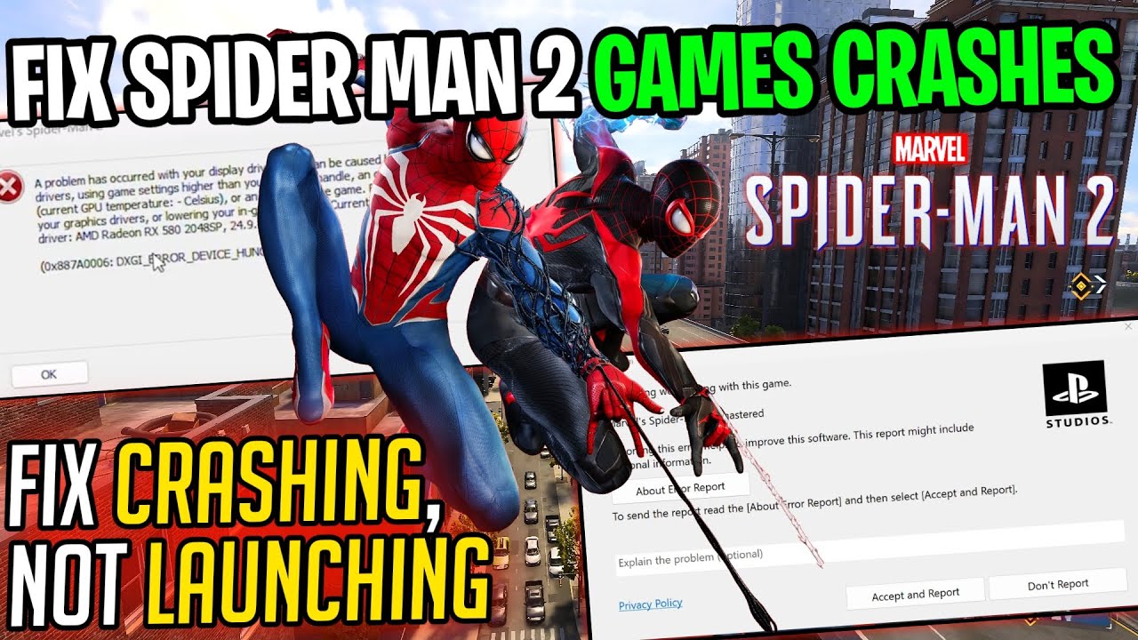 How to FIX Spider Man 2 CRASHING on PC! Insufficient VRAM, Black Screen & Stability Fixes!