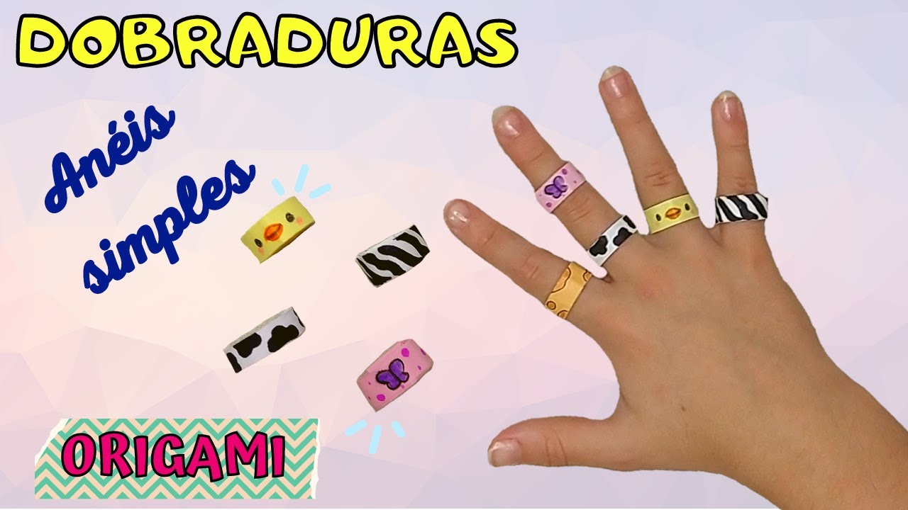 ANEL DE DOBRADURA SIMPLES - ORIGAMI - COMO FAZER ANEL DE PAPEL