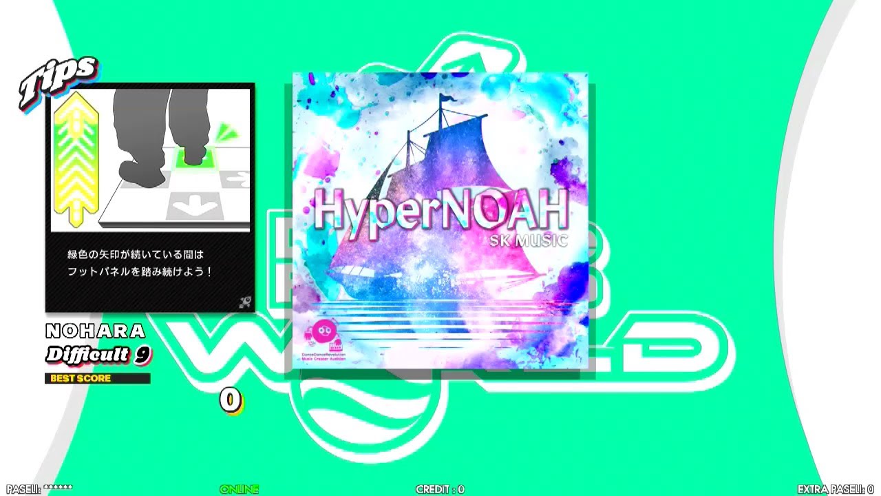 【DDR WORLD】 HyperNOAH  SK MUSIC  【SINGLE Difficult9】 SPEED456 REVERSE DSP9