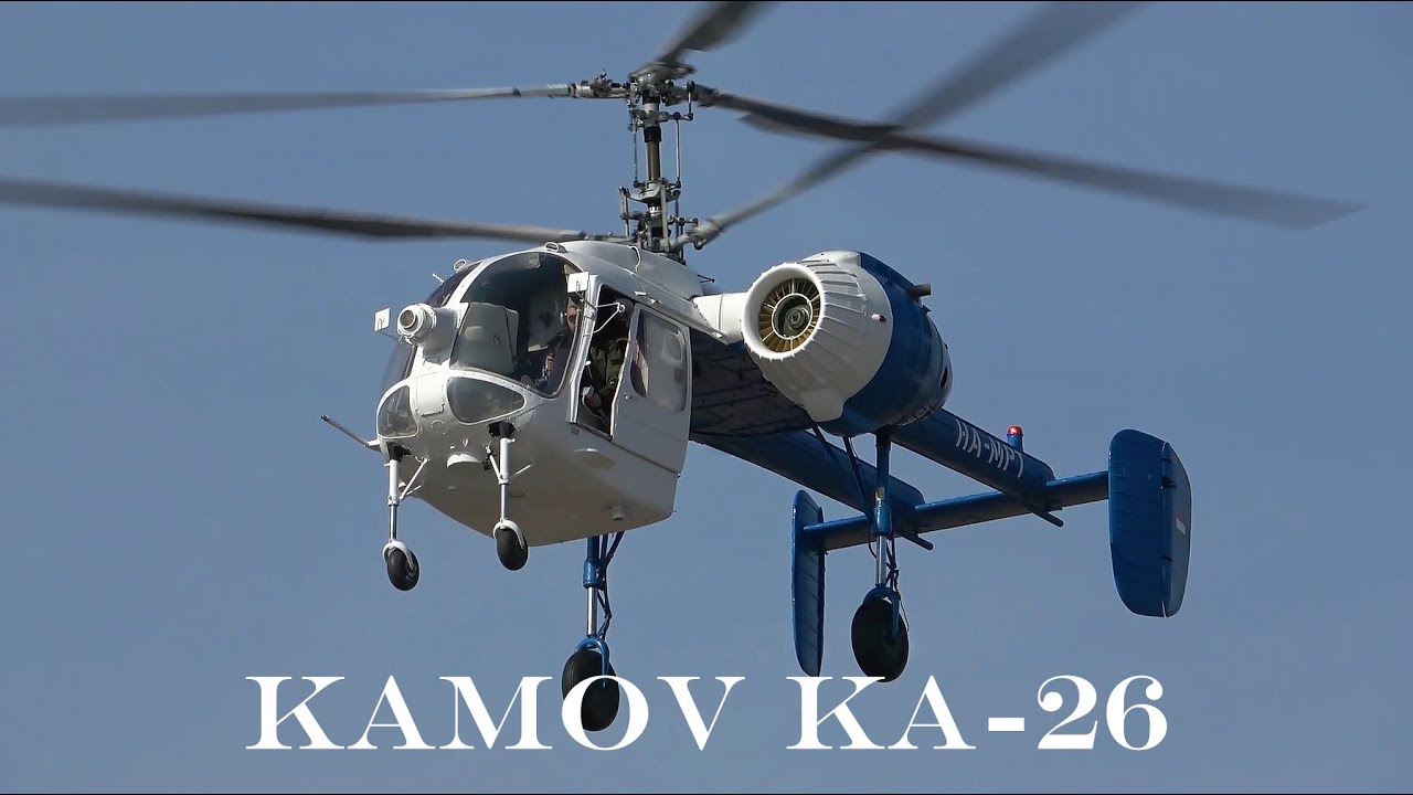 Kamov Ka-26 helicopter landing & takeoff at Aeropark Budapest HA-MPT