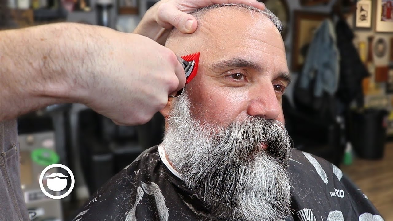 Massive Beard Trim with Great Haircut for Thin Hair | The Dapper Den Barbershop