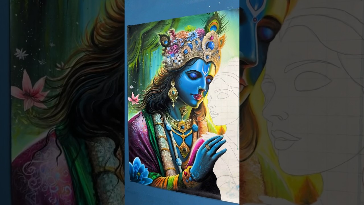 Radha Krishna Acrylic Painting 😍progress&hellip;@anujsinghart